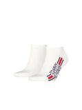 White 2-Pack Logo Stripe Trainer Socks  Men