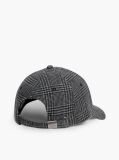 Grey Check Wool Blend Baseball Cap  Men