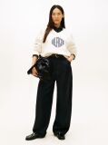 Black Soft Leather Logo Plaque Tote Bag  Women