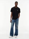 Black Tommy Badge Crew Neck T-Shirt  Men