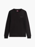 Negru Tricou Slim Cu Maneca Lunga Si Logo Liniar  Barbati