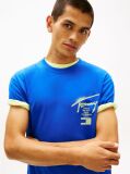 Blue Tricou Cu Logo Pe Spate  Barbati