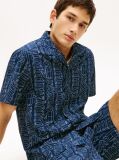 Blue Regular Fit Print Short Sleeve Shirt  Men
