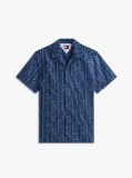 Blue Regular Fit Print Short Sleeve Shirt  Men