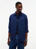 Blue Regular Fit Brushed Flannel Shirt  Men
