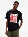 Black Photo Graphic Relaxed Crew Neck T-Shirt  Men