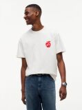 Alb T-Shirt Cu Logo Signature Pe Spate Si Croiala Lejera  Barbati