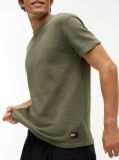 Green Washed Ottoman Waffle Knit T-Shirt  Men