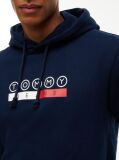 Blue Logo Sueded Terry Drawstring Hoody  Men