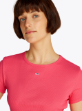 Pink Essential Slim Rib-Knit T-Shirt  Women