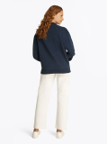 Blue Bluza Cu Guler Rotund Si Logo NYC  Femei
