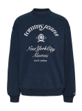 Blue Bluza Cu Guler Rotund Si Logo NYC  Femei