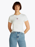 Bej Tricou Esential Cu Croiala Slim Si Logo  Femei