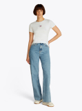 Bej Tricou Esential Cu Croiala Slim Si Logo  Femei