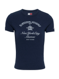 Blue Tricou Cu Croiala Slim Si Logo NYC  Femei