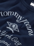 Blue Tricou Cu Croiala Slim Si Logo NYC  Femei