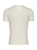 Alb Tricou Cu Croiala Slim Si Logo NYC  Femei