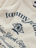 Alb Tricou Cu Croiala Slim Si Logo NYC  Femei