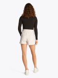 Alb Pantaloni Scurti Relaxate Din Material De Trening  Femei