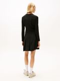 Negru Rochie Mini Fit & Flare Cu Maneci Lungi   Femei