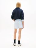 Blue Linen Blend Five-Pocket Shorts  Women
