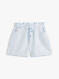 Blue Linen Blend Five-Pocket Shorts  Women