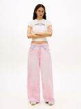 Bej Tricou Slim Cu Guler Rotund Si Logo  Femei