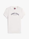 Bej Tricou Slim Cu Guler Rotund Si Logo  Femei