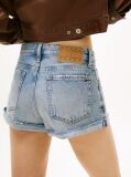 Denim Pantaloni Scurti Din Denim Uzat Cu Croiala Regular   Femei
