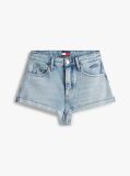 Denim Pantaloni Scurti Din Denim Uzat Cu Croiala Regular   Femei