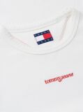 Alb Tricou Slim Cu Logo Si Dungi  Femei