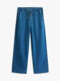 Denim Chambray Pantaloni Largi Din Denim Cu Snur  Femei