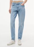 Denim Blugi Slim Cu Talie Medie Si Steag Brodat  Femei