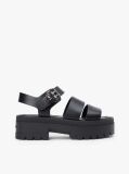 Black Leather Cleat Platform Sandals  Women