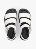 White Leather Cleat Platform Sandals  Women