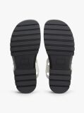 White Leather Cleat Platform Sandals  Women