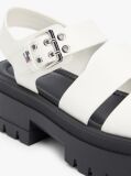 White Leather Cleat Platform Sandals  Women