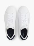 White Pebble Grain Court Trainers  Men