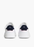 White Pebble Grain Court Trainers  Men
