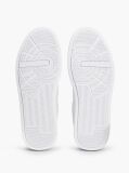 White Pebble Grain Court Trainers  Men