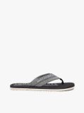 Negru Chambray Jacquard Slapi Din In Pur  Barbati