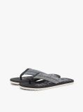 Negru Chambray Jacquard Slapi Din In Pur  Barbati