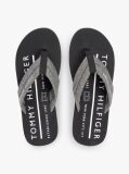 Negru Chambray Jacquard Slapi Din In Pur  Barbati