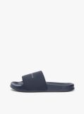 Blue Logo Textured Pool Slides  Men