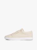 Beige Logo Canvas Trainers  Men