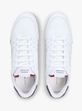 White Contrast Heel Trainers With Leather  Men