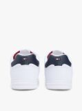 White Contrast Heel Trainers With Leather  Men