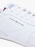White Contrast Heel Trainers With Leather  Men