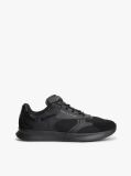 Black Lightweight Mixed Texture Trainers  Men