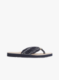 Blue Flip-flops Cu Placa Monogramata Eleganta  Femei